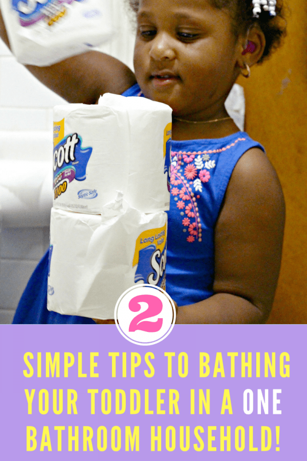 2 Simple Tips to Bathing your Toddler in a One Bathroom Household! #Scott100More