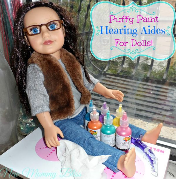 DIY Puffy Paint Hearing Aides for Dolls ! #Tutorial