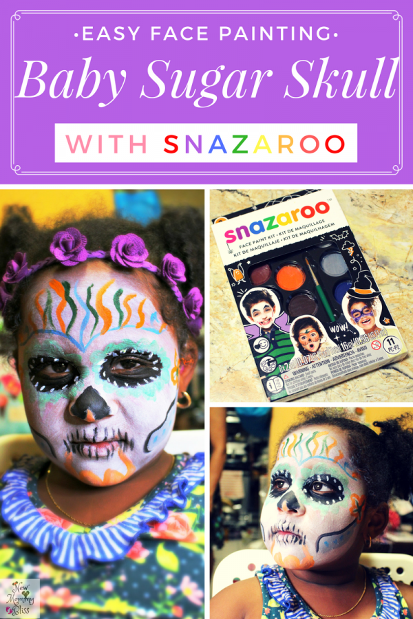 Cute and Easy Sugar Skull Face Painting with SNAZAROO! #CraftyMommyMondays